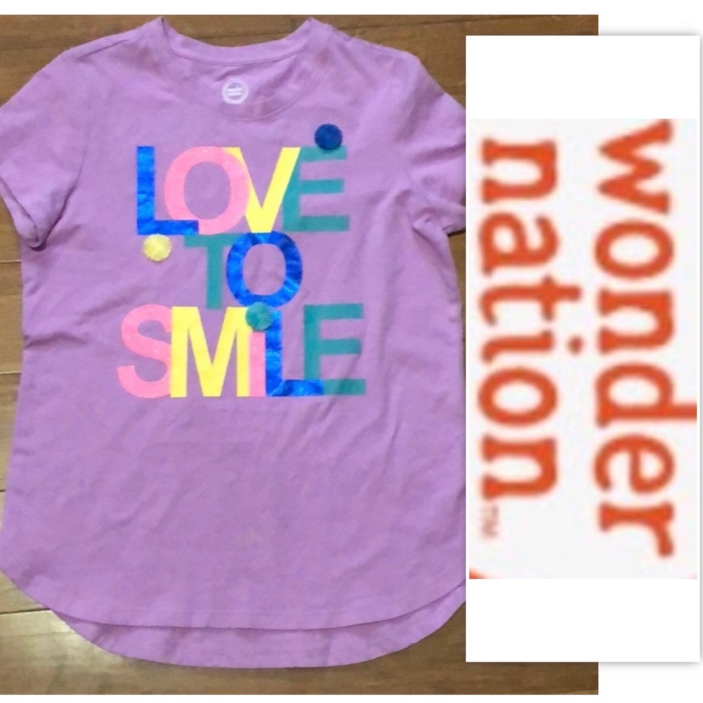 Wonder Nation Girls “Love To Smile”  T-SHIRT